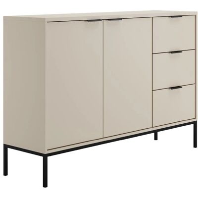 Auzty Buffet Seattle Cachemira - 2 puertas, 3 cajones, Crema y negro, 150x40x100 cm Auzty Buffet Seattle Cachemira - 2 puertas, 3 cajones, Crema y negro, 150x40x100 cm