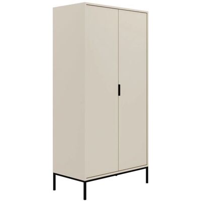 Armario Beige y Negro 2 Puertas - Mueble Armario Beige y Negro 2 Puertas - Mueble