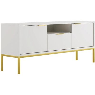 Mueble TV Seattle de AUZTY - Blanco y dorado - 135cm Mueble TV Seattle de AUZTY - Blanco y dorado - 135cm