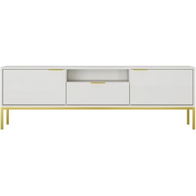 Bílé a zlaté kovové TV nábytek - 175x33x56.4 cm Bílé a zlaté kovové TV nábytek - 175x33x56.4 cm