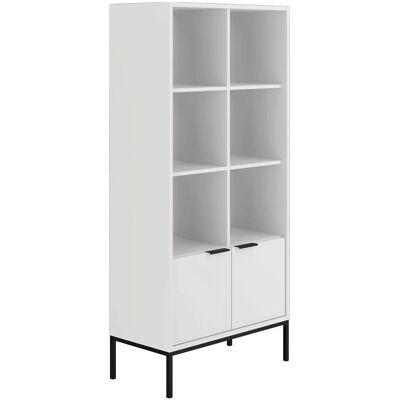 PETITS-MEUBLES Bílo-černá 2-dverová knihovna - Bookcase PETITS-MEUBLES Bílo-černá 2-dverová knihovna - Bookcase