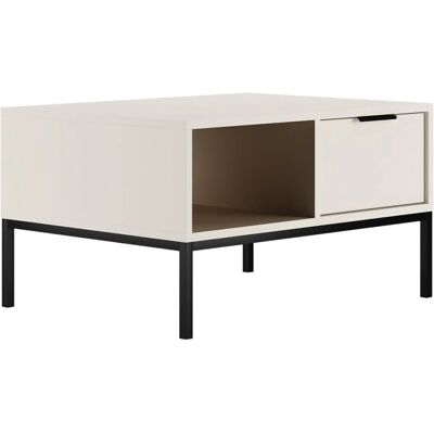 PETITS-MEUBLES Konferenční stolek Seattle 80cm Bílá Černá PETITS-MEUBLES Konferenční stolek Seattle 80cm Bílá Černá