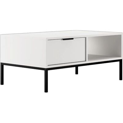 PETITS-MEUBLES Seattle 100cm Bílý Černé nohy Konferenční stolek PETITS-MEUBLES Seattle 100cm Bílý Černé nohy Konferenční stolek
