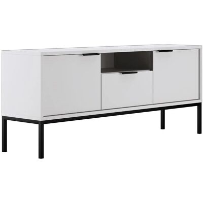 Petits-MEUBLES Seattle 135 cm TV Stojan Bílá a Černá Petits-MEUBLES Seattle 135 cm TV Stojan Bílá a Černá