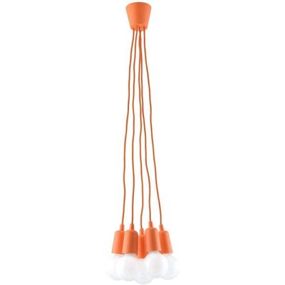 Lampada a sospensione Sollux DIEGO 5 luci arancione - Lampada da soffitto Lampada a sospensione Sollux DIEGO 5 luci arancione - Lampada da soffitto