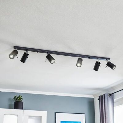 SOLLUX LIGHTING Runde schwarze Deckenleuchte - 6 Lichter linear SOLLUX LIGHTING Runde schwarze Deckenleuchte - 6 Lichter linear