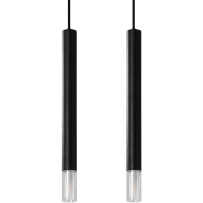 Lustre suspendu Wezyr - Noir - 2 G9 - Publicité Lustre suspendu Wezyr - Noir - 2 G9 - Publicité
