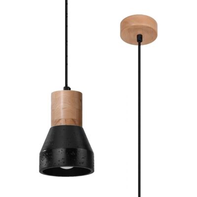 Sollux Lighting Qubic Dome Pendelleuchte - Schwarz, Naturholz Sollux Lighting Qubic Dome Pendelleuchte - Schwarz, Naturholz