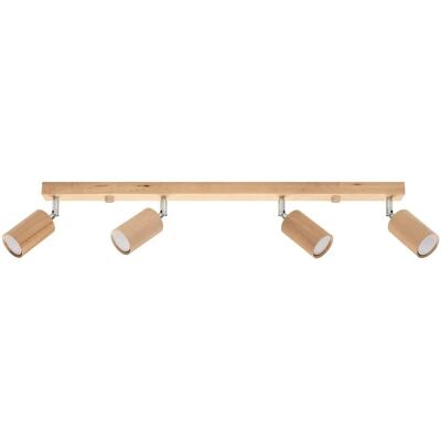 Sollux Berg Deckenleiste mit 4 Spotlights - Naturholz Sollux Berg Deckenleiste mit 4 Spotlights - Naturholz