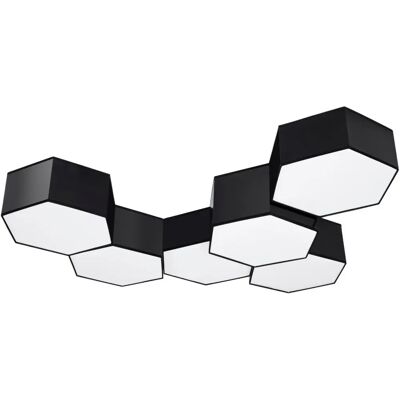 Lámpara de Techo Hexagonal Negra Sollux - Iluminación Lámpara de Techo Hexagonal Negra Sollux - Iluminación