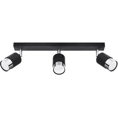 Luminaire de Plafond Sollux NERO - 3 Lampes Ajustables - Noir/Chrome - Publicité Luminaire de Plafond Sollux NERO - 3 Lampes Ajustables - Noir/Chrome - Publicité