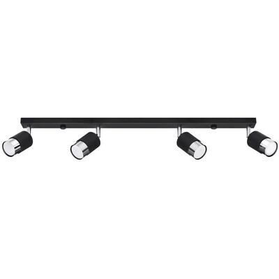 Barre d'Accent de Plafond Sollux Lighting Nero - Noir/Chrome, 4x GU10 - Publicité Barre d'Accent de Plafond Sollux Lighting Nero - Noir/Chrome, 4x GU10 - Publicité