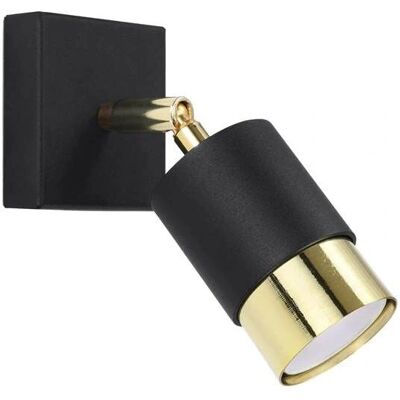 Lámpara de Pared Sollux Lighting NERO Negro/Oro - Lámpara de Pared, 1 Luz, 16cm Lámpara de Pared Sollux Lighting NERO Negro/Oro - Lámpara de Pared, 1 Luz, 16cm