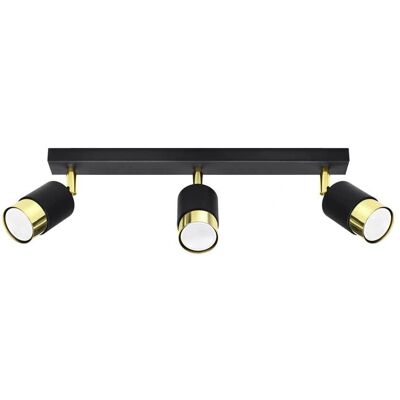 Sollux NERO 3 Ceiling Spotlight Bar - Black/Golden - Modern Industrial Lighting Sollux NERO 3 Ceiling Spotlight Bar - Black/Golden - Modern Industrial Lighting