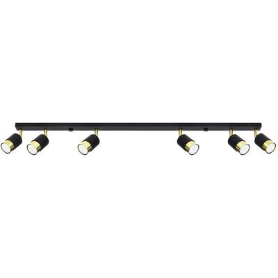 Sollux NERO 6 Black/Golden Ceiling Spotlight Bar - Ceiling Spotlight Sollux NERO 6 Black/Golden Ceiling Spotlight Bar - Ceiling Spotlight