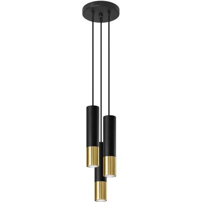 Sollux Lighting Loopez Cluster Drop Black, Gold GU10 - Pendant Light Sollux Lighting Loopez Cluster Drop Black, Gold GU10 - Pendant Light
