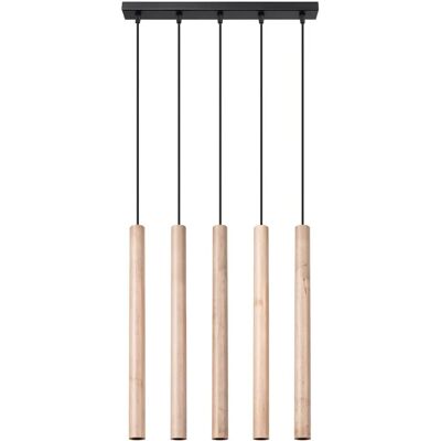 Suspension moderne Sollux Pastelo - Bois - G9 - 5x - Publicité Suspension moderne Sollux Pastelo - Bois - G9 - 5x - Publicité