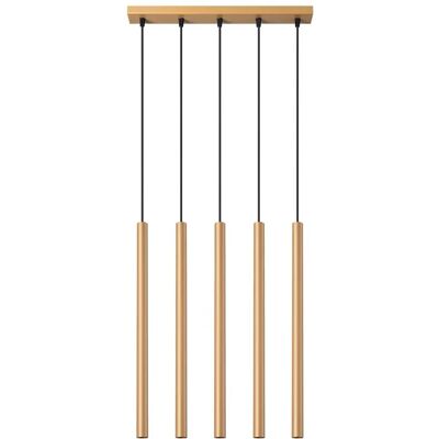 Sollux Pastelo Modern Bar Pendant Ceiling Light Gold - 5x G9 Sollux Pastelo Modern Bar Pendant Ceiling Light Gold - 5x G9