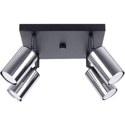 SOLLUX LIGHTING Winx 4 Plafond - Moderne, Noir/Chrome - Publicité SOLLUX LIGHTING Winx 4 Plafond - Moderne, Noir/Chrome - Publicité