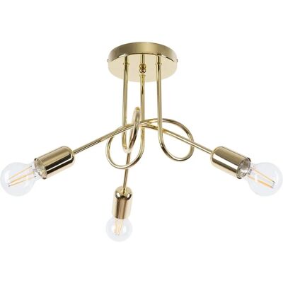 Sollux Lighting Loop 3 Goud Plafondlamp - Industrieel Stijl Sollux Lighting Loop 3 Goud Plafondlamp - Industrieel Stijl