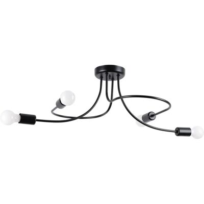 Sollux Lighting Levar Black Ceiling Lamp - Modern Industrial Light Sollux Lighting Levar Black Ceiling Lamp - Modern Industrial Light