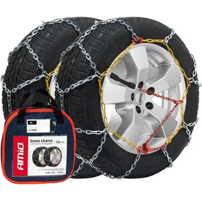 AMiO Schneeketten - 12mm - Zertifiziert, Einfach Montage, 2 Stück AMiO Schneeketten - 12mm - Zertifiziert, Einfach Montage, 2 Stück