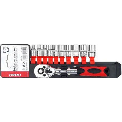AMiO Ratelsett - Reversibelt, 24 Tann, Krom-Vanadium Stål AMiO Ratelsett - Reversibelt, 24 Tann, Krom-Vanadium Stål