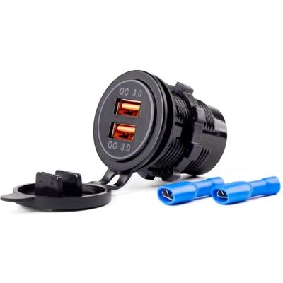 Amio - MOD-05 - 2x USB - 12-24V - Autolatauslaite Amio - MOD-05 - 2x USB - 12-24V - Autolatauslaite