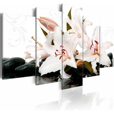 Artgeist - Zen Stones and Lilies - 200x100 cm - Canvas Print - Publicité Artgeist - Zen Stones and Lilies - 200x100 cm - Canvas Print - Publicité