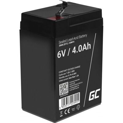 Batterie Green Cell AGM15 Pour UPS - Plomb scellé 6 V 4 Ah Batterie Green Cell AGM15 Pour UPS - Plomb scellé 6 V 4 Ah