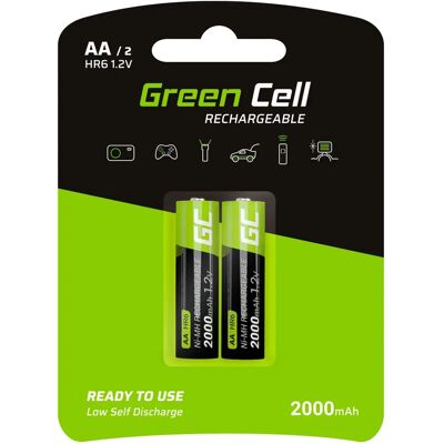 Green Cell Modèle GR06 Pile rechargeable AA NiMH - 2000mAh - Publicité Green Cell Modèle GR06 Pile rechargeable AA NiMH - 2000mAh - Publicité