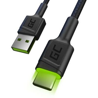 Cavo USB Green Cell KABGC06 - 1,2m - Nero & Verde - USB-C & USB A Cavo USB Green Cell KABGC06 - 1,2m - Nero & Verde - USB-C & USB A
