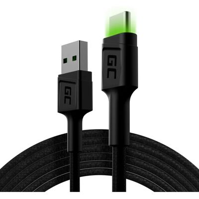 Green Cell KABGC13 USB-kabel - 2m Svart/Grön - USB 2.0/USB-C Green Cell KABGC13 USB-kabel - 2m Svart/Grön - USB 2.0/USB-C