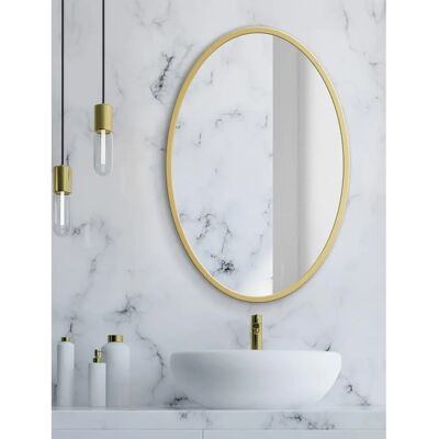 Espejo redondo de baño dorado Leobert - Espejo de pared 60cm Espejo redondo de baño dorado Leobert - Espejo de pared 60cm