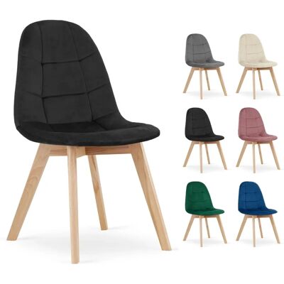 Leobert BORA Chaise Velours - Noir - Ergonomique et Élégante - Publicité Leobert BORA Chaise Velours - Noir - Ergonomique et Élégante - Publicité