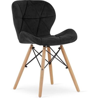 Velourová jídelní židle Viking Choice LAGO - 47x52,5x74cm - Černá - Bukové nohy Velourová jídelní židle Viking Choice LAGO - 47x52,5x74cm - Černá - Bukové nohy