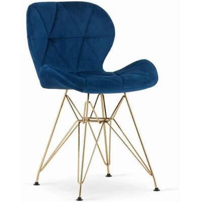 Viking Choice Fluwelen NEST Eetkamerstoel - Blauw, Goud - Stoel, Ergonomisch, Modern Viking Choice Fluwelen NEST Eetkamerstoel - Blauw, Goud - Stoel, Ergonomisch, Modern