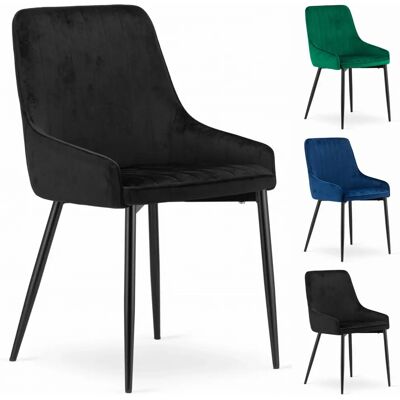 Viking Choice Monza Fluwelen Eetkamerstoel - Zwart Viking Choice Monza Fluwelen Eetkamerstoel - Zwart