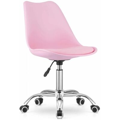 Sedia da ufficio rosa Scandishop - ecopelle, regolabile in altezza, acciaio cromato Sedia da ufficio rosa Scandishop - ecopelle, regolabile in altezza, acciaio cromato