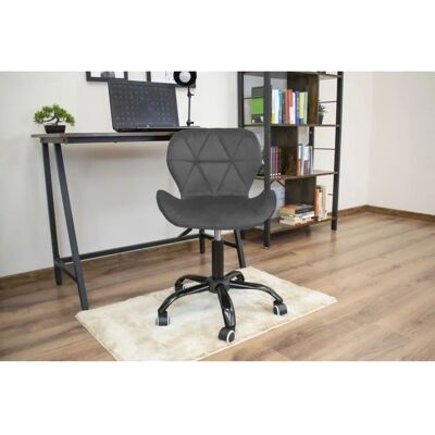 Scandishop Silla de oficina de terciopelo gris - Office Chair Scandishop Silla de oficina de terciopelo gris - Office Chair