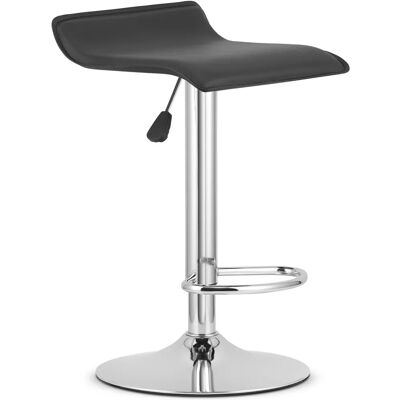 Tabouret pivotant OSKAR FORT - Eco-cuir noir & base chromée - Publicité Tabouret pivotant OSKAR FORT - Eco-cuir noir & base chromée - Publicité