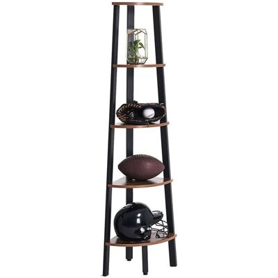 OSKAR Étagère d'angle - Style rustique - 5 étagères - Publicité OSKAR Étagère d'angle - Style rustique - 5 étagères - Publicité