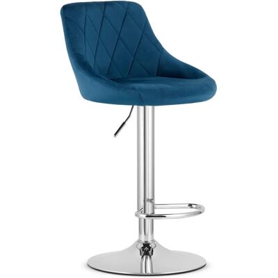 OSKAR KAST Tabouret Pivotant Velours Marine - Tabouret de Bar - Publicité OSKAR KAST Tabouret Pivotant Velours Marine - Tabouret de Bar - Publicité