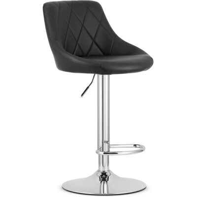 OSKAR KAST Tabouret pivotant - Cuir écologique noir, base chromée - Publicité OSKAR KAST Tabouret pivotant - Cuir écologique noir, base chromée - Publicité