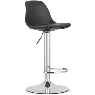Tabouret pivotant OSKAR HOGA - Noir & Chrome - Tabouret de bar - Publicité Tabouret pivotant OSKAR HOGA - Noir & Chrome - Tabouret de bar - Publicité