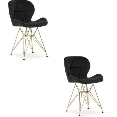 Viking Choice NEST Fluwelen Eetkamerstoel - Set van 2 - Zwart, Goud Viking Choice NEST Fluwelen Eetkamerstoel - Set van 2 - Zwart, Goud