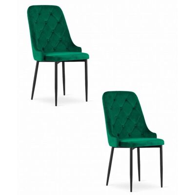 Viking Choice Velours eettafelstoel CAPRI - Set van 2 - Groen Viking Choice Velours eettafelstoel CAPRI - Set van 2 - Groen