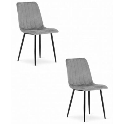 Leobert Silla de Terciopelo Gris Oscuro - Silla de Comedor Leobert Silla de Terciopelo Gris Oscuro - Silla de Comedor