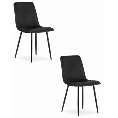 Viking Choice Fotel z Aksamitnego Materiału LAVA - Zestaw 2 szt. - Czarne nogi Viking Choice Fotel z Aksamitnego Materiału LAVA - Zestaw 2 szt. - Czarne nogi