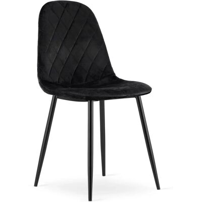Silla de comedor de terciopelo negro Viking Choice - 2 piezas - Diseño ergonómico Silla de comedor de terciopelo negro Viking Choice - 2 piezas - Diseño ergonómico